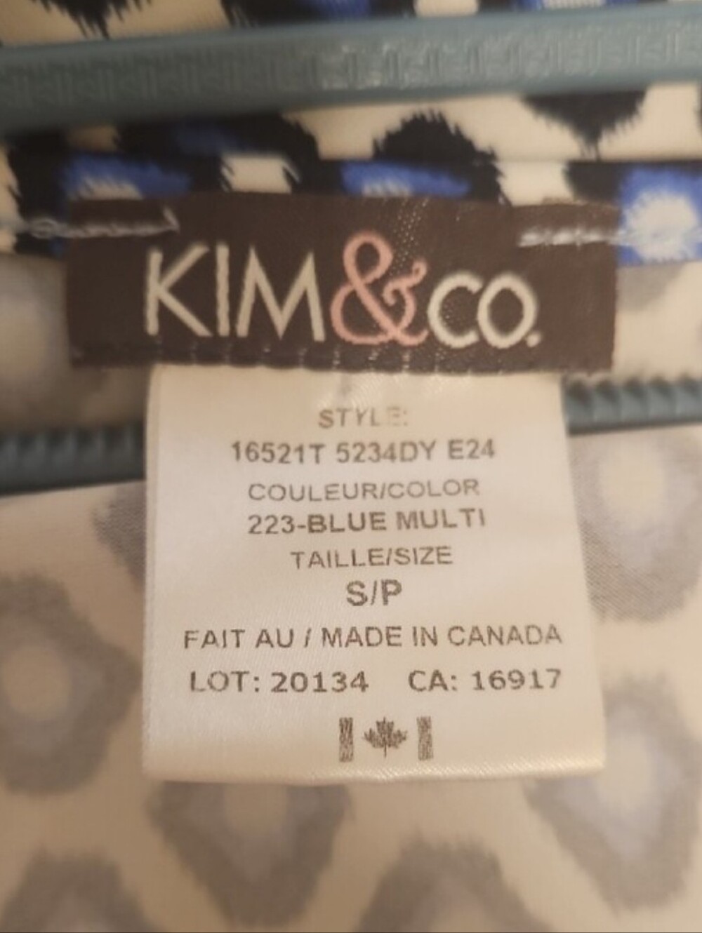 ๐3/$30 NWT Kim & Co Brazil Knit 2 Pc Lounge Set Top Pants Abstract S/P - Picture 6 of 6